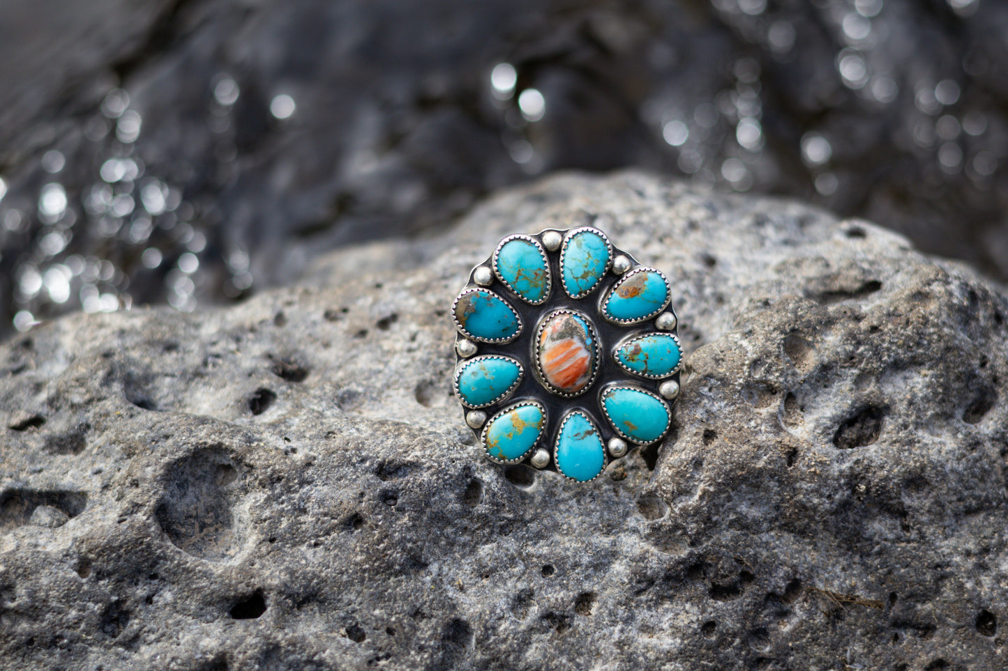 Sonoran & Oyster Shell Copper Cluster Ring