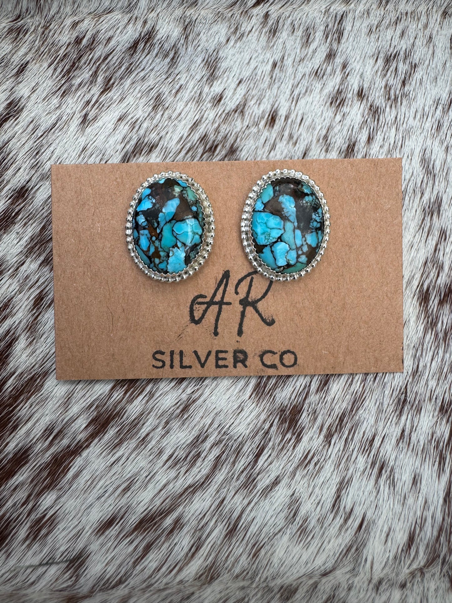 #129 Pressed Turquoise Earrings