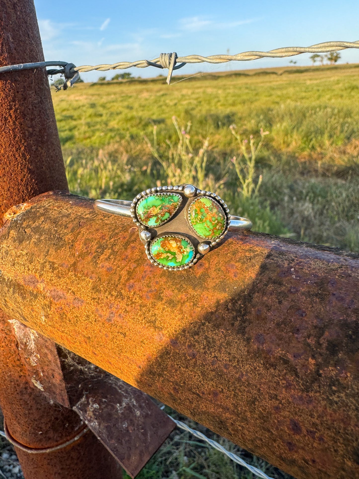 #169 Sonoran Gold 3 Stone Cuff