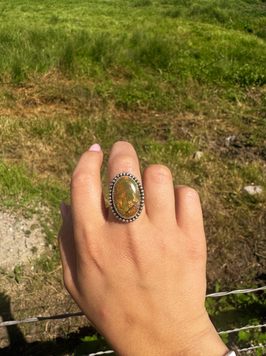 #171 Turquoise Mountain Ring ADJUSTABLE starting at size 8