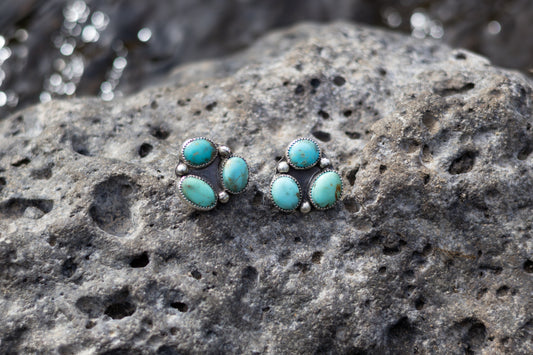 Sonoran 3 Stone Cluster Earrings