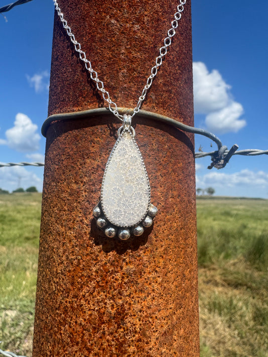 #170 Fossil Corral Necklace