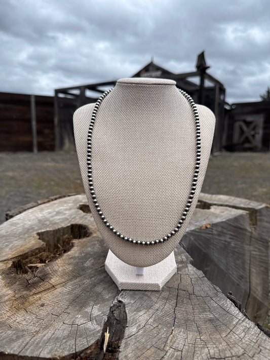 5mm - 22” Sterling Silver Pearls