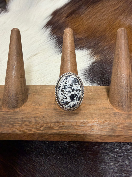White Buffalo Ring - Adjustable *PLEASE LET ME KNOW YOUR RING SIZE*