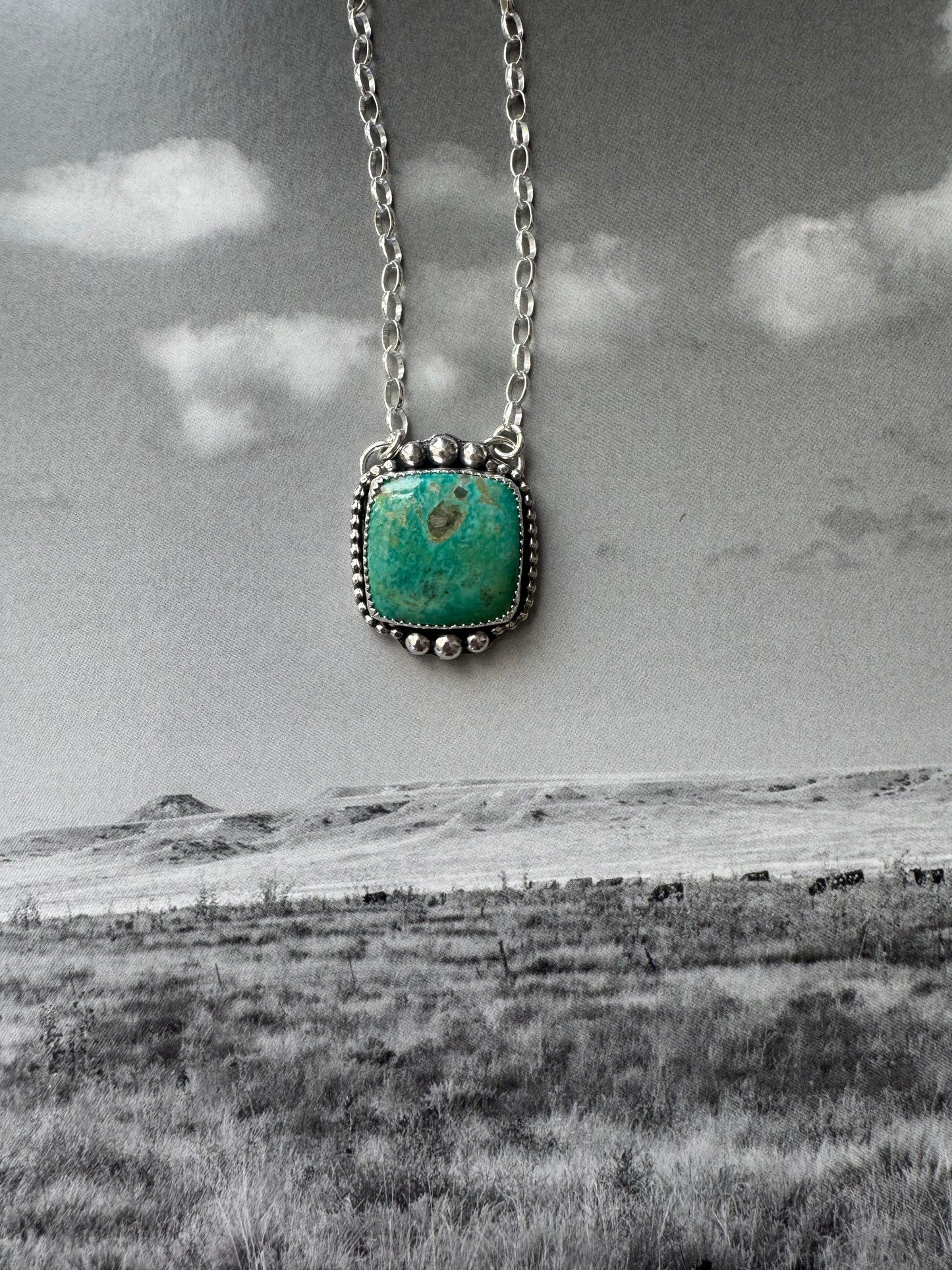 Turquoise Mountain Square Necklace