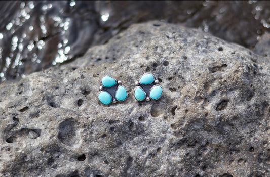 Sonoran 3 Stone Cluster Earrings