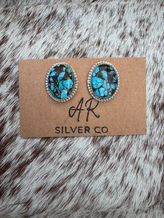 #129 Pressed Turquoise Earrings