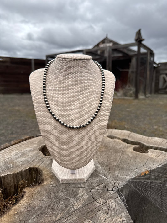 6mm - 18” Sterling Silver Pearls