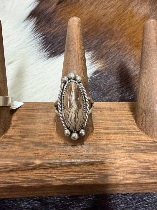 Petrified Wood Ring - Size 10.5